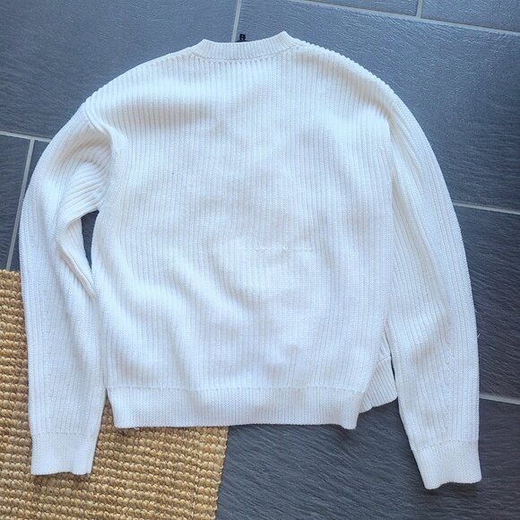 3.1 Phillip Lim White Twisted Cable Knit Crew Neck Sweater Size Small - Picture 10 of 10